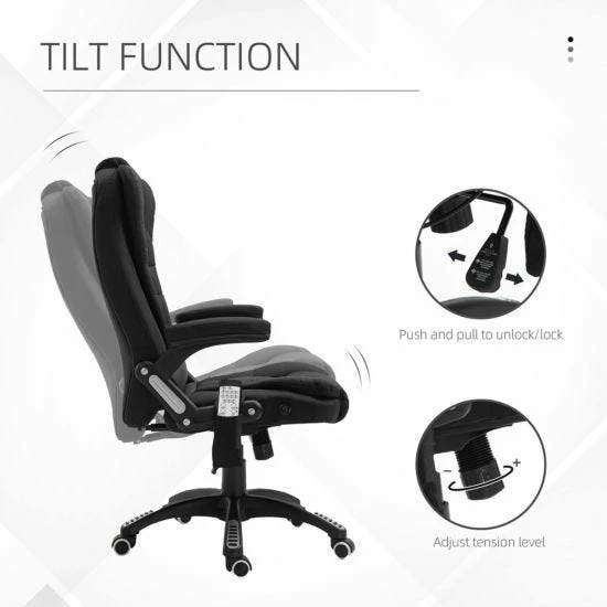 Vinsetto Reclining Office Chair With Heating Massage Points 7 Vinsetto Reclining Office Chair With Heating Massage Points - Image 5