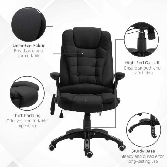 Vinsetto Reclining Office Chair With Heating Massage Points 5 Vinsetto Reclining Office Chair With Heating Massage Points - Image 3