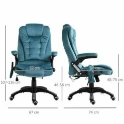 Vinsetto Reclining Office Chair With Heating Massage Points -office furniture shop 1032000774 2