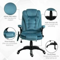 Vinsetto Reclining Office Chair With Heating Massage Points -office furniture shop 1032000774 8
