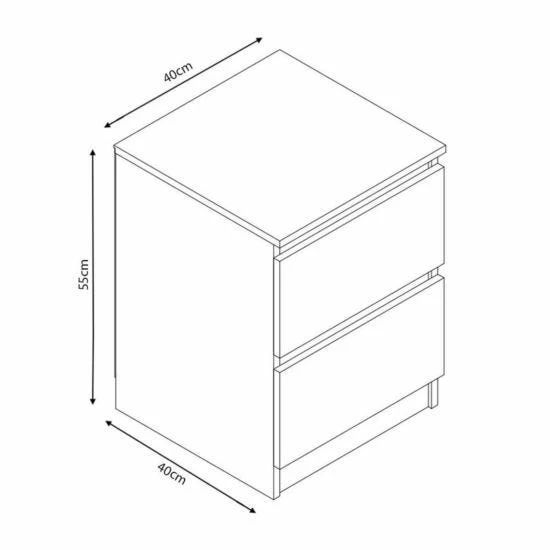 2 Drawer Bedside Cabinet 5 2 Drawer Bedside Cabinet - Image 3