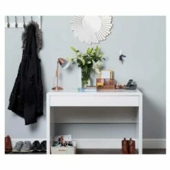 Luxor Gloss Workstation/Desk With Hidden Drawer White -office furniture shop 1062056018 4