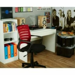 Luxor Gloss Workstation/Desk With Hidden Drawer White -office furniture shop 1062056018 5