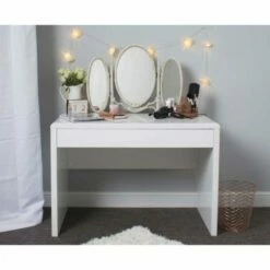 Luxor Gloss Workstation/Desk With Hidden Drawer White -office furniture shop 1062056018 6