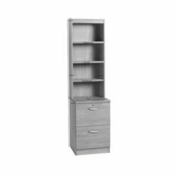 R White 2 Drawer Filing Cabinet With Overshelving -office furniture shop 1062095113 1