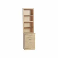 R White 3 Drawer Filing Cabinet With Overshelving