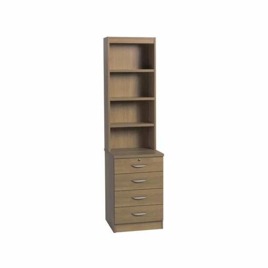 R White Pedestal Unit 4 Drawer Unit With Overshelving 11 R White Pedestal Unit 4 Drawer Unit With Overshelving - Image 9