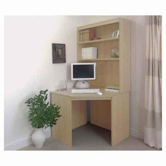 R White Corner Desk With Overshelving 4 R White Corner Desk With Overshelving - Image 2