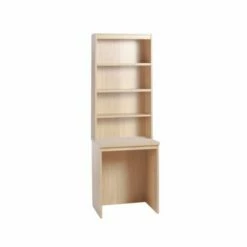 R White Small Desk With Overshelving