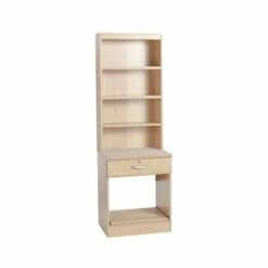 R White Printer Desk Unit With Overshelving