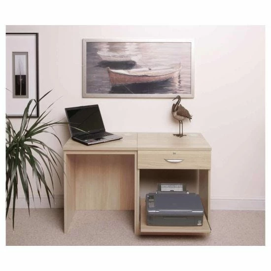 R White Home Office Desk Set With Drawer 4 R White Home Office Desk Set With Drawer - Image 2