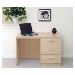 R White Home Office Desk With 3 Drawers