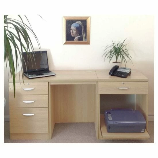 R White Home Office Furniture Desk Set With Drawers And Storage 4 R White Home Office Furniture Desk Set With Drawers And Storage - Image 2