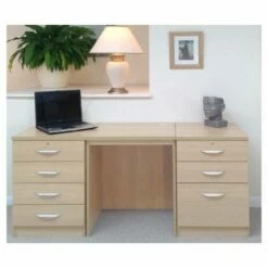 R White Home Office Furniture Desk Set With Double Drawers -office furniture shop 1062095318 4