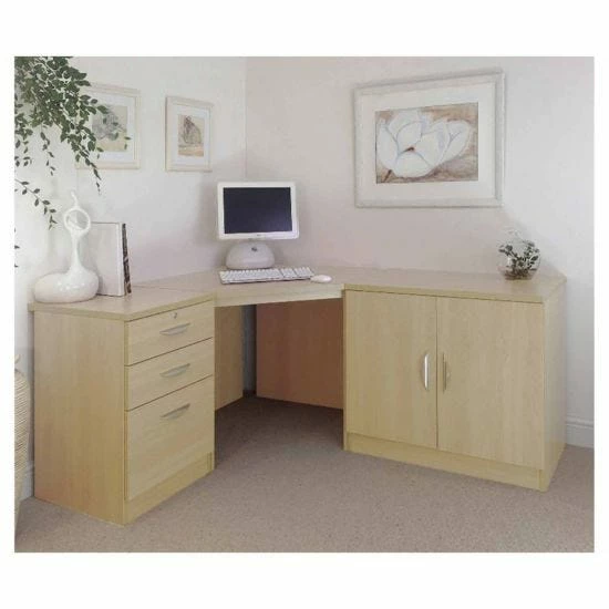 R White Home Office Corner Desk With Cupboard 3 R White Home Office Corner Desk With Cupboard