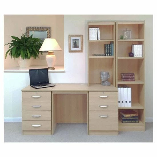 R White Home Office Desk With Side Shelving 3 R White Home Office Desk With Side Shelving