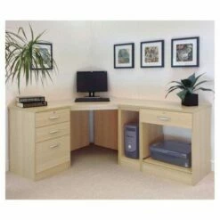 R White Home Office Wide Corner Desk Set
