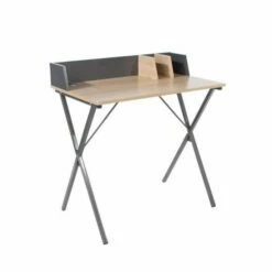 Loft Study Desk With Grey Metal Cross Legs