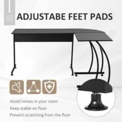 Evelyn L Shaped Corner Desk With Steel Frame -office furniture shop 1062100073 3