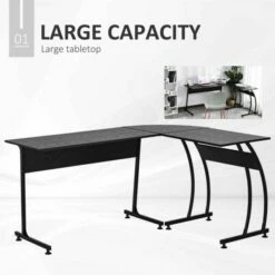 Evelyn L Shaped Corner Desk With Steel Frame -office furniture shop 1062100073 4