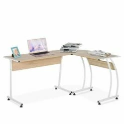 Evelyn L Shaped Corner Desk With Steel Frame -office furniture shop 1062100074