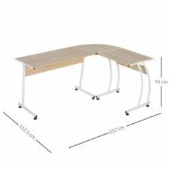 Evelyn L Shaped Corner Desk With Steel Frame -office furniture shop 1062100074 1