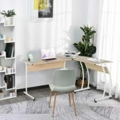 Evelyn L Shaped Corner Desk With Steel Frame -office furniture shop 1062100074 2