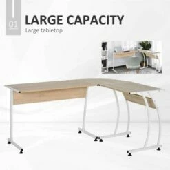 Evelyn L Shaped Corner Desk With Steel Frame -office furniture shop 1062100074 3