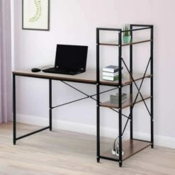 Channing Metal Frame Computer Desk With 4 Tier Bookshelf 18 Channing Metal Frame Computer Desk With 4 Tier Bookshelf -office furniture shop 1062100088 7
