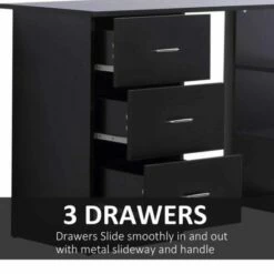 Hendrix Computer Desk With Bookcase And Drawers -office furniture shop 1062100093 3
