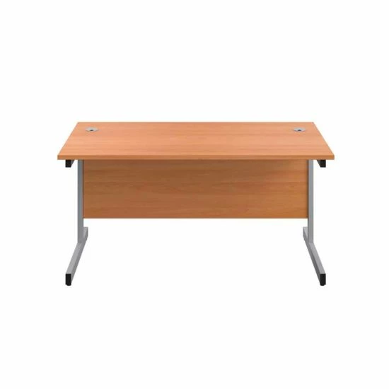 TC Office Single Upright Rectangular Desk Silver Frame 1200mm X 600mm 6 TC Office Single Upright Rectangular Desk Silver Frame 1200mm X 600mm - Image 4