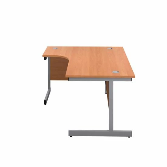 TC Office Single Upright Left Hand Radial Silver Frame Desk 1600mm X 1200mm 6 TC Office Single Upright Left Hand Radial Silver Frame Desk 1600mm X 1200mm - Image 4