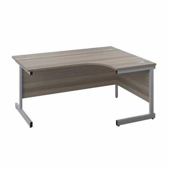 TC Office Single Upright Right Hand Radial Silver Frame Desk 1600mm X 1200mm 3 TC Office Single Upright Right Hand Radial Silver Frame Desk 1600mm X 1200mm