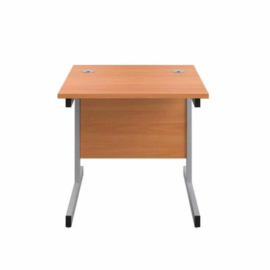 TC Office Single Upright Rectangular Desk Silver Frame 800mm X 800mm 6 TC Office Single Upright Rectangular Desk Silver Frame 800mm X 800mm - Image 4