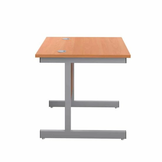 TC Office Single Upright Rectangular Desk Silver Frame 800mm X 800mm 5 TC Office Single Upright Rectangular Desk Silver Frame 800mm X 800mm - Image 3