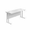 TC Office Twin Upright Rectangular Desk White Frame 1200 X 600mm 2 TC Office Twin Upright Rectangular Desk White Frame 1200 X 600mm -office furniture shop 1062100177 1