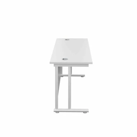 TC Office Twin Upright Rectangular Desk White Frame 1200 X 600mm 5 TC Office Twin Upright Rectangular Desk White Frame 1200 X 600mm - Image 3
