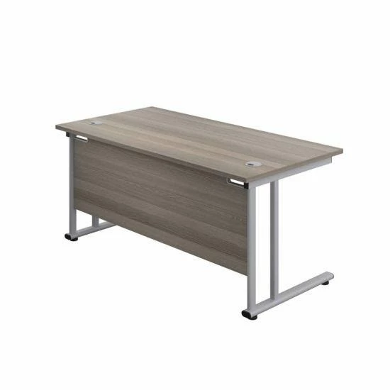 TC Office Twin Upright Silver Frame Rectangular Desk 1600x800mm 7 TC Office Twin Upright Silver Frame Rectangular Desk 1600x800mm - Image 5