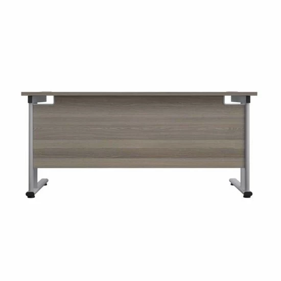 TC Office Twin Upright Silver Frame Rectangular Desk 1600x800mm 4 TC Office Twin Upright Silver Frame Rectangular Desk 1600x800mm - Image 2