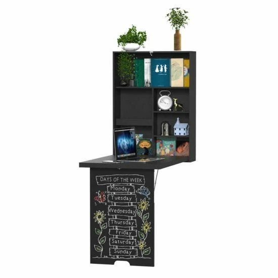 Sullivan Folding Wall Mounted Drop-Leaf Table With Chalkboard 12 Sullivan Folding Wall Mounted Drop-Leaf Table With Chalkboard - Image 10