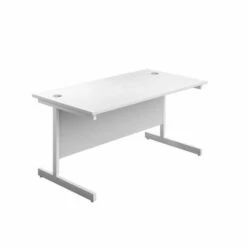TC Office Single Upright Rectangular Desk Silver Frame 1400mm X 800mm -office furniture shop 1062100283