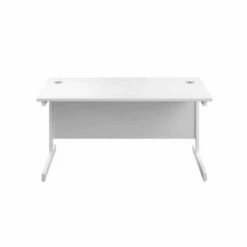 TC Office Single Upright Rectangular Desk Silver Frame 1400mm X 800mm -office furniture shop 1062100283 2