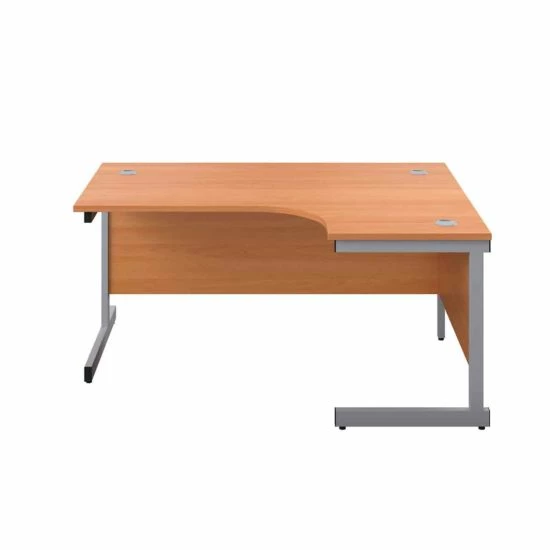 TC Office Single Upright Right Hand Radial Silver Frame Desk 1600mm X 1200mm 11 TC Office Single Upright Right Hand Radial Silver Frame Desk 1600mm X 1200mm - Image 9