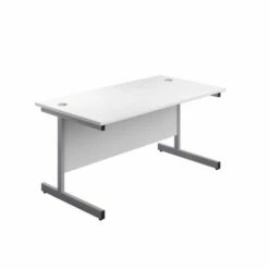 TC Office Single Upright Rectangular Desk Silver Frame 1800mm X 800mm