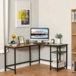 Treleaver Computer Desk With Adjustable Storage Shelf