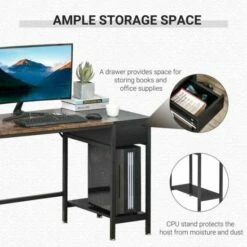 Maranhao Home Office Workstation With PC Stand And Storage 15 Maranhao Home Office Workstation With PC Stand And Storage -office furniture shop 1062106096 4