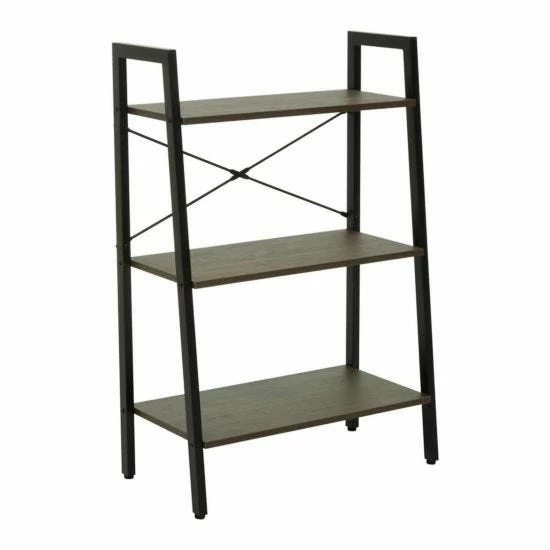 Interiors By PH 3 Tier Ladder Shelving Unit With Metal Frame 3 Interiors By PH 3 Tier Ladder Shelving Unit With Metal Frame