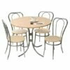 Teknik Office Bistro Set Deluxe Light Wood Table And 4 Chairs