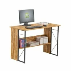 Alphason Rhodes Walnut And Grey Office Desk -office furniture shop 1062201113