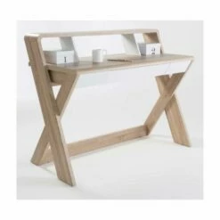 Alphason Aspen Light Oak Effect Trestle Desk